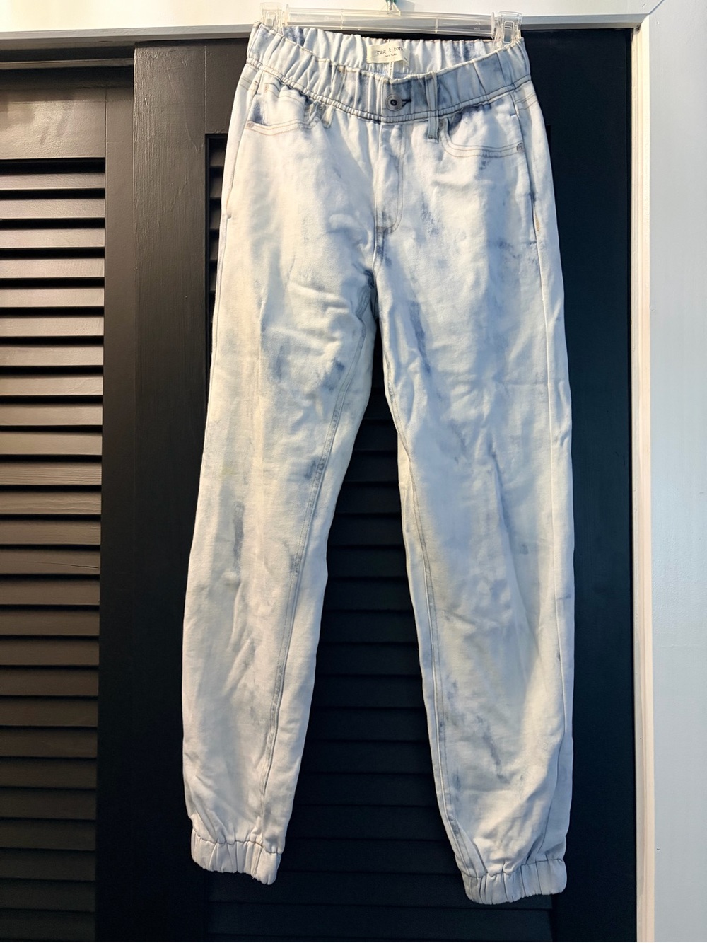 rag & bone Light Blue Elastic-Waist Track Joggers